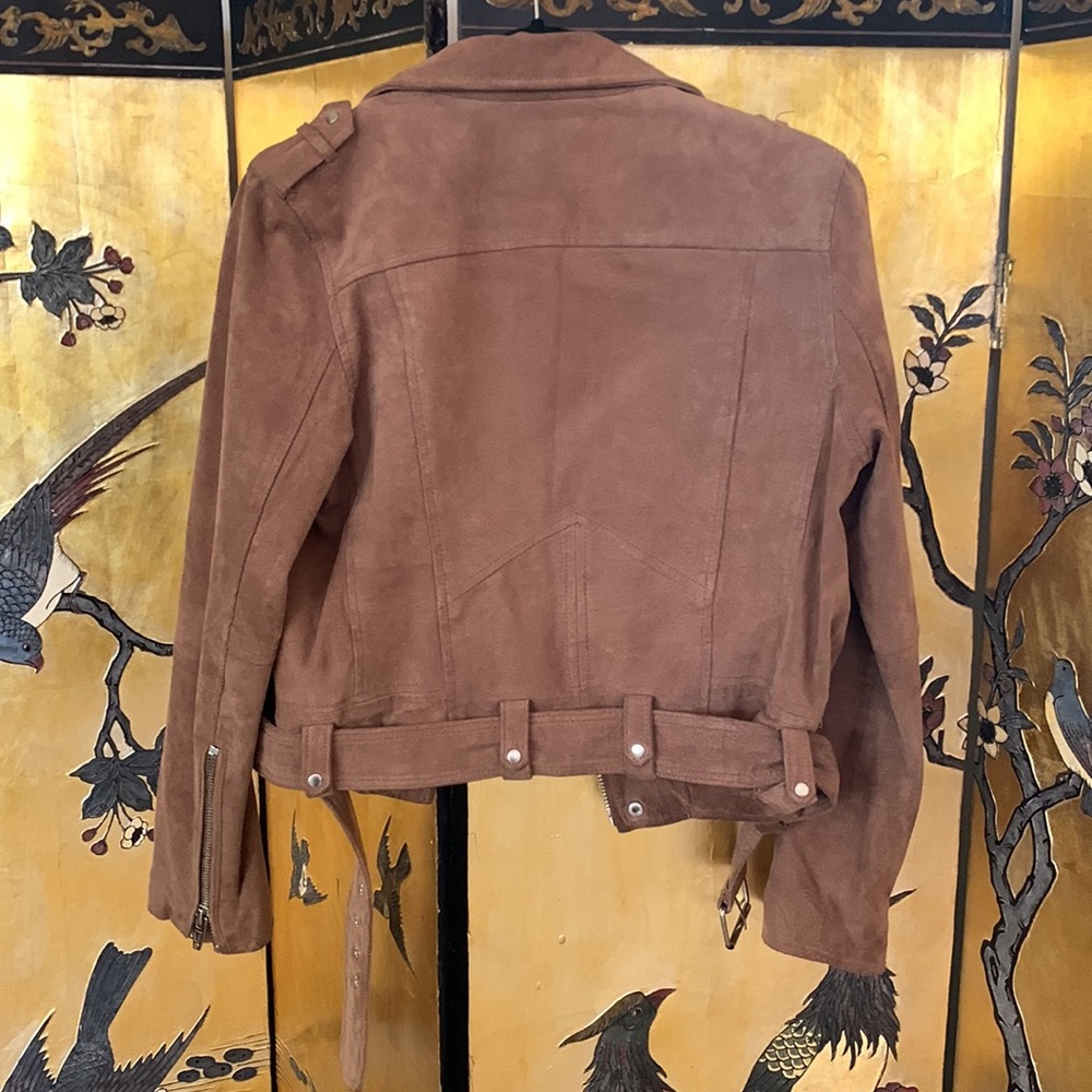 BLANKNYC Suede Moto Jacket in Sand | Size Medium - Picture 7 of 7